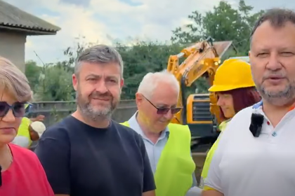 Presedintele CJ Giurgiu Toma Petcu a inspectat stadiul lucrarilor la sistemul de canalizare din comuna Marsa
